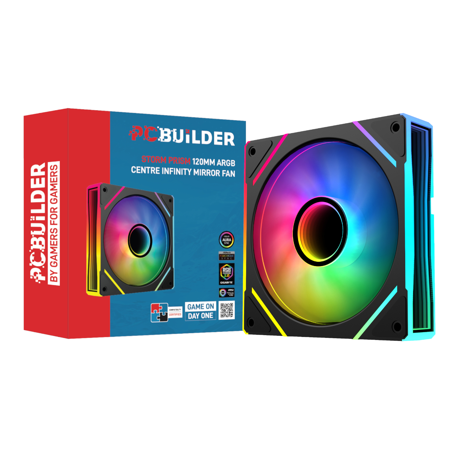 PCBuilder STORM PRISM 120mm ARGB Fan - Black