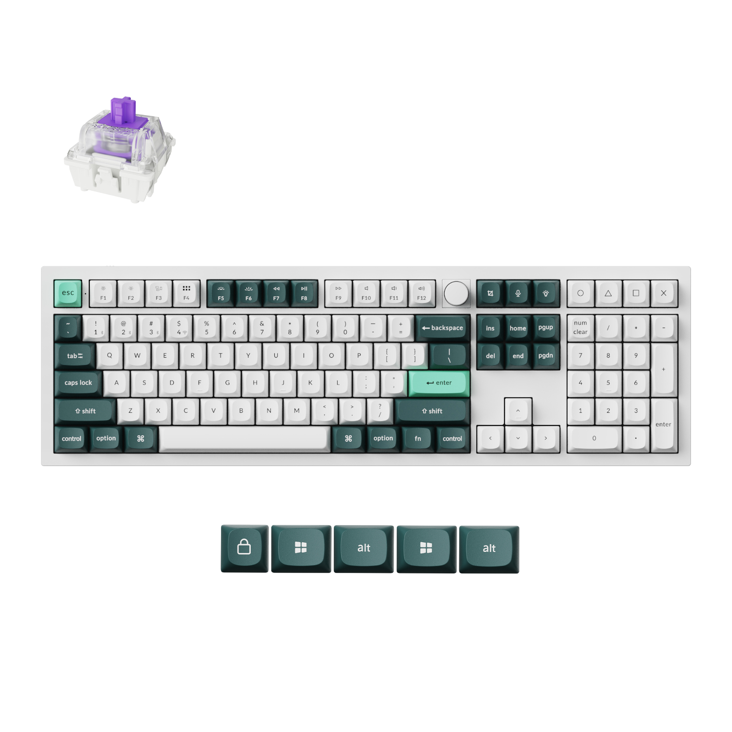 Keychron Q6 HE QMK Full-size Wireless Custom Mechanical Keyboard (Nebula Switch) – Shell White
