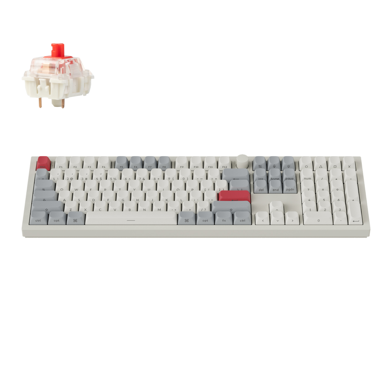 Keychron Q6 Max QMK/VIA Wireless Custom Mechanical Keyboard Gateron Red Jupiter Switches - Shell White